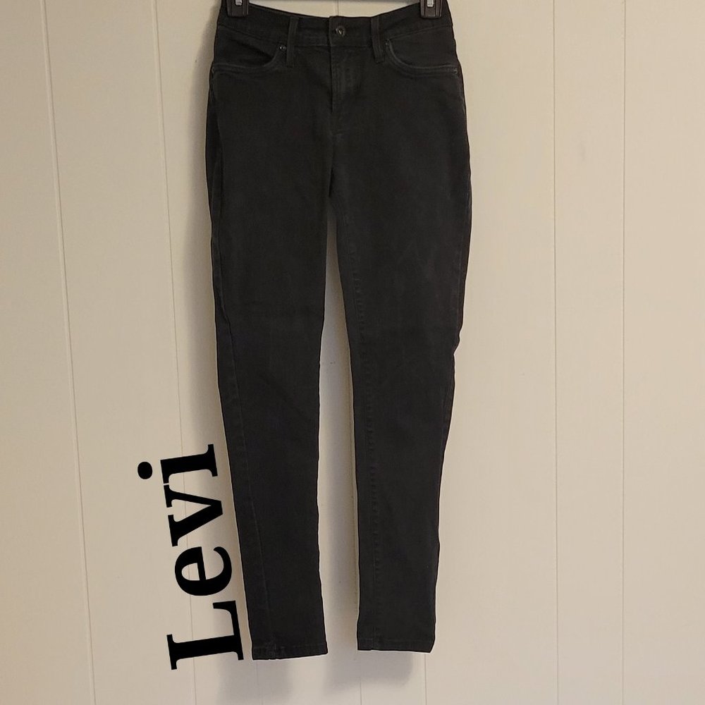 Levi's women's black skinny jeggings denim leggings jeans sz: 6